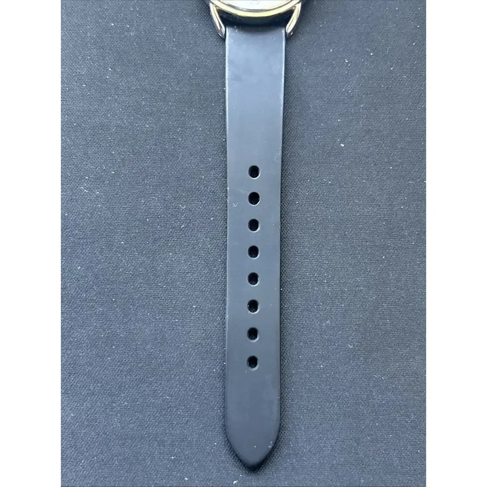 Silver Tone Case And Dial Black Band Women’s Quartz Watch